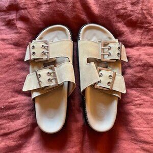 Ganni buckled slides